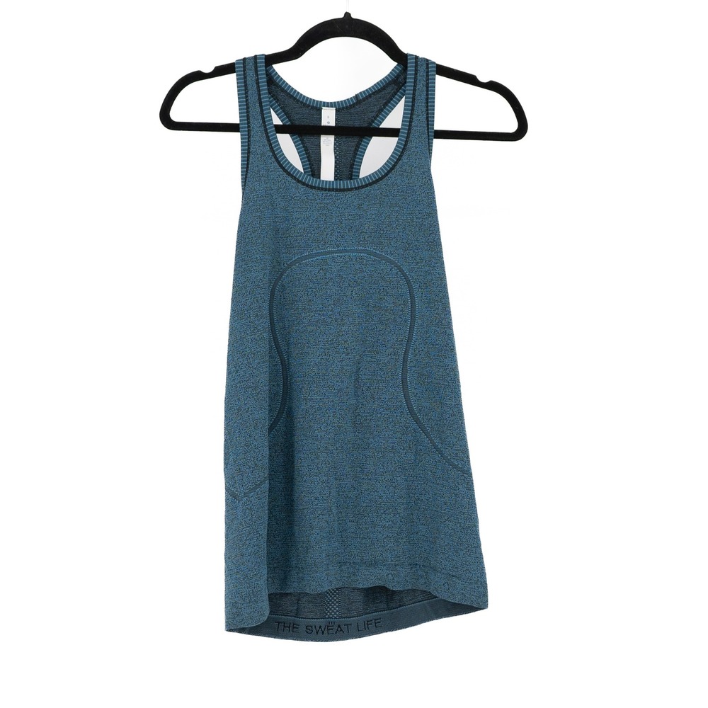 Lululemon Women's Run Swiftly Tech Racerback Sleeveless Tank Top Blue Black 8
